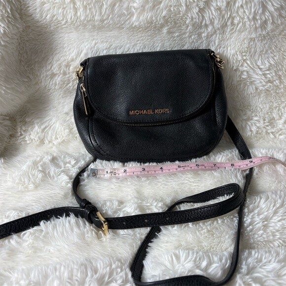 Michael Kors Handbags - Michael Kors Crossbody Bag Womens Small Black Flap Gold Chain Strap COA